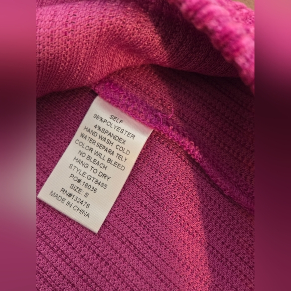 🆕️ GLAM Brand Size Small OLIVIA Overized Bell Sleeve Ribbed Shirt in Fuschia - Picture 9 of 9